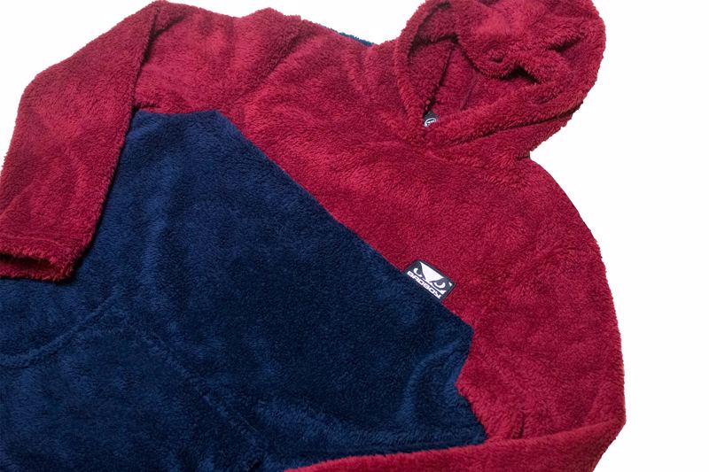 BAD BOY Sherpa Fleece Hoodie-Navy/red
